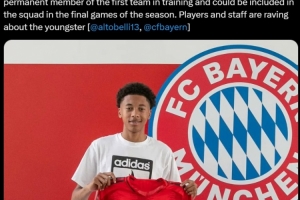 记者：16岁卡西亚诺-基亚拉训练表现出色，有望加入拜仁大名单